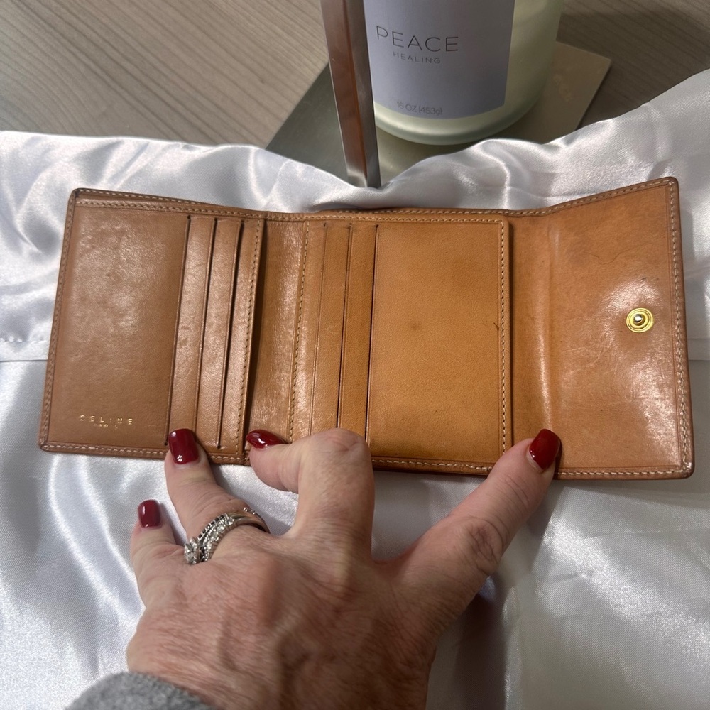 Celine Tan and Brown Leather Wallet - Picture 4 of 9